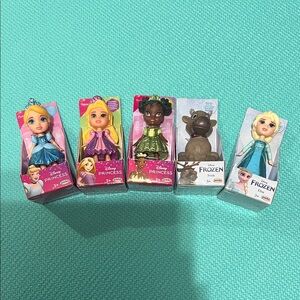 Disney Princess and Frozen Doll Collection - Blue, Pink, Green mini figures new